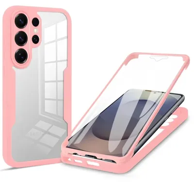 Obrázok produktu pre 360 stupňové puzdro na mobilný telefón Samsung Galaxy S26 Ultra 5G s ochranou displeja Ružová