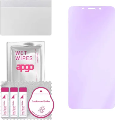 Produktbild von apgo Hybrid Schutzglas, kompatibel mit Meizu M6s, Anti-Blue, 9H Härte, toller Ersatz für Hartglas, kratzfester Displayschutzglas, Displayschutz, Full Glue