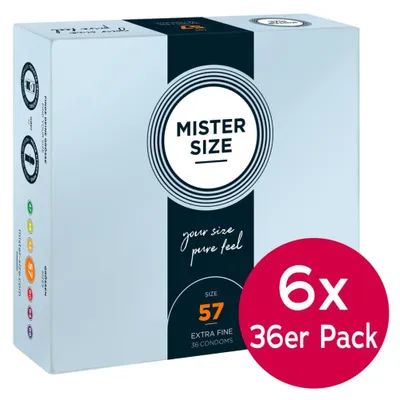 Produktbild von Mister Size Kondome aus Naturkautschuklatex, hauchdünn, 57mm, vegan, 216 Stück