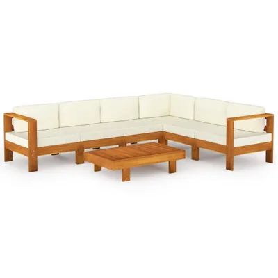 Obrázok produktu pre vidaXL 7-dielna záhradná súprava s vankúšmi 100 x 60 cm akáciové drevo