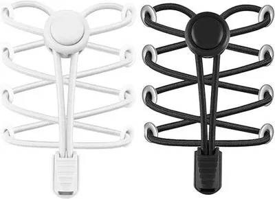 Produktbild von Elastische Schnürsenkel 120 cm schwarz, Set von 2, für Schuhe