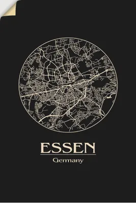 Produktbild von ARTland Wandbild, selbstklebend Retro Karte Essen Deutschland Kreis Größe: 20x30 cm