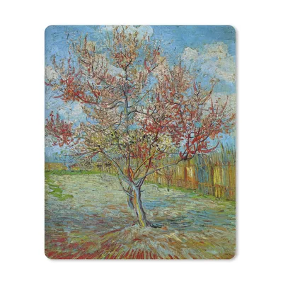 Produktbild von MuchoWow® Mauspad Mousepad Der rosa Pfirsichbaum - Vincent van Gogh 30x40 cm - Mousepads - Maus Mat - Pad - Mausunterlage - Mausmatten