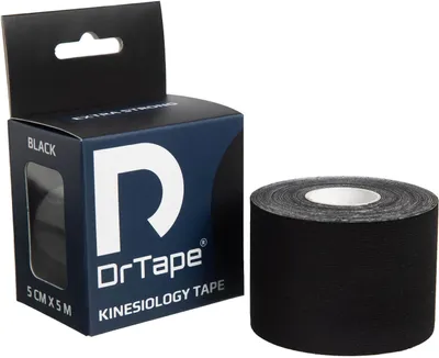 Zdjęcie produktu dla Taśma do kinesiology tapingu sportowo-korekcyjna 5 cm x 5 m DrTape Kinesiology Tape Czarny 5cm x 5m