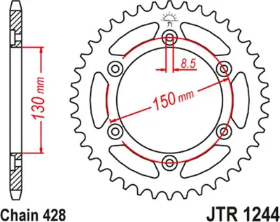 Produktbild von Jt Ritzel 4325 51 Für Honda Vt 250 F '89-90', Cbr 250 Rr '89-00' (Jtr1244.51)*(Kette.428) Auf Anfrage