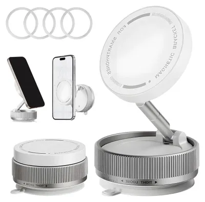 Immagine prodotto di Supporto magnetico per telefono da auto - Rotazione a 360 gradi - Bianco