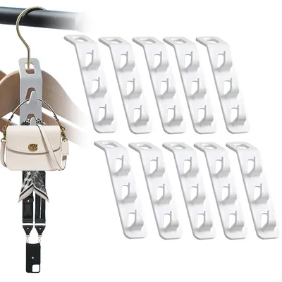 Produktbild von TRANKIELO® - 10 platzsparende Haken – geeignet für Samthänger, Kunststoffhänger, Holzaufhänger und Kleiderschrankorganisatoren
