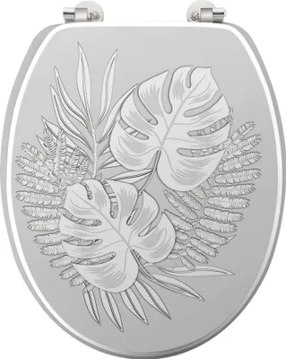 Produktbild von MDF WC Sitz Deckel Metallscharniere Toilette WC-Brille Toilettendeckel grau