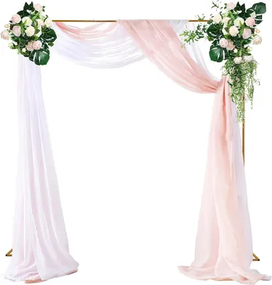 Image de Arc de Mariage - Arc Carré Métallique - 3 m - Fer - Pour Vignes et Décorations de Fond - Or