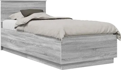 Obrázek produktu pro Rám postele vidaXL s čelem, barva sonoma, rozměry 70 x 190 cm, materiál: dřevovláknitá deska