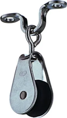 Produktbild von Conacord Super-Mini Edelstahl-Blockrolle mit Kunststoff-Seilrolle, Wirbel und Öse, für Seile bis 10 mm
