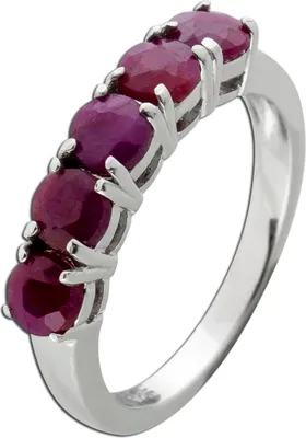 Produktbild von Rubin Memoire Ring Silber 925 rote Edelsteine  19