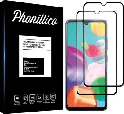 Produktbild von Hartglas für Samsung Galaxy A41 [2 Stück] Displayschutzfolie Screen Protector mit schwarzem Rand Film Anti-Kratzer Glas Resistant Phonillico®