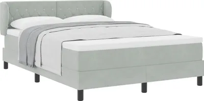 Immagine prodotto di Letto a molle con testiera Grigio chiaro 140 x 200 cm Velluto