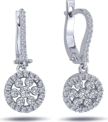 Produktbild von Diamant Ohrhänger Blumenrad Brillant-Schliff in 14 Karat Weißgold