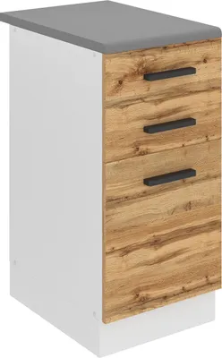 Produktbild von Belini Unterschrank Küche, Küchenunterschrank 40 cm Breite. SDSZ Küchenunterschrank mit Arbeitsplatte. Küchenschrank mit Schubladen, Wotan-Eiche