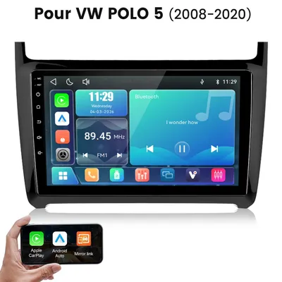 Image de Autoradio Junsun pour VW Polo 5 (2008–2020) – CarPlay sans fil & Android Auto, système Linux