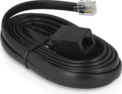Produktbild von Wicked Chili Verlängerungskabel 3,0m für Thrustmaster Racing Wheel Pedale, Spezialstecker RJ12 DEC 6P6C Kabel und Buchse, Verlängerung Lenkrad