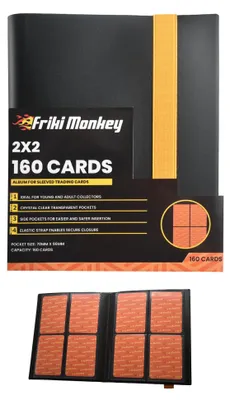 Image de Album pour cartes avec espace pour 16 cartes à collectionner – 4 pochettes par page – Classeur en PP sans PVC, fermeture élastique – Album robuste pour cartes TCG Friki Monkey