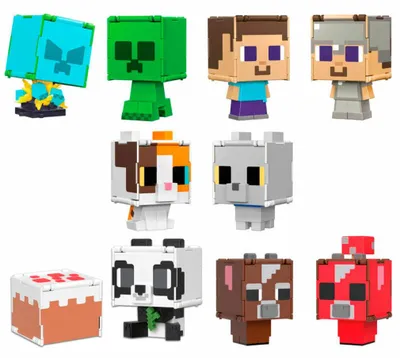Produktbild von Minecraft Flippin' Figs Figurensammlung, 2-in-1-Spielfigur, maßstabsgetreu zu einer 9,5 cm großen Figur und pixeliges Design (Charaktere können variieren), 6 Jahr(e), Minecraft, Gemischte Farben, Kunststoff