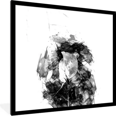 Produktbild von MuchoWow® Gerahmtes Poster Rose - Blumen - Farbe - Schwarz - Weiß 40x40 cm - Poster mit Schwarzem Bilderrahmen Wandposter Rahmen Foto Bilder - Mit Rahmen - Wanddekoration Schlafzimmer