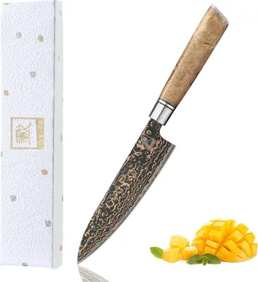 Produktbild von Zayiko BlackMagma Allzweckmesser – 14 cm Damastklinge