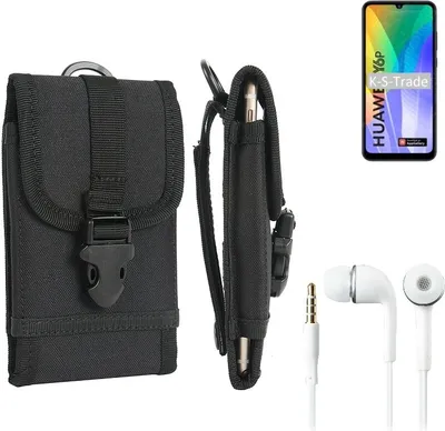 Produktbild von K-S-Trade Holster Schutz Hülle kompatibel mit Huawei Y6p Gürteltasche Handy Hülle Tasche outdoor Seitentasche schwarz 1x + Kopfhörer