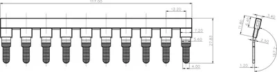 Produktbild von Einlegebrücke Steckbrücke Querverbinder EB 10-12 für PC16 Reihenklemmen DGN 3534
