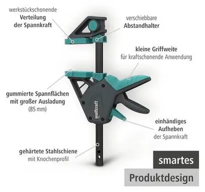Image de Serre-joint à une main Wolfcraft Pro Ergo 700 mm