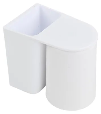 Produktbild von Zahnbürstenhalter mit Zahnputzbecherhalter, selbstklebend, ohne Bohren, Weiß