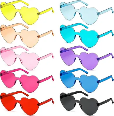 Zdjęcie produktu dla Okulary imprezowe w kształcie serca, 10 sztuk, idealne na karnawał i imprezy