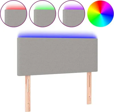 Immagine prodotto di vidaXL Testiera LED Grigio chiaro 100x5x78/88 cm Tessuto