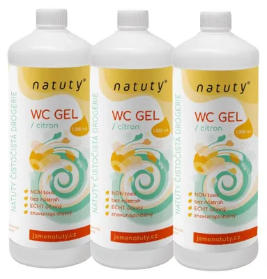 Productafbeelding van Natuty toiletreiniger met citroengeur, 1 liter, voordelige verpakking van 3 stuks