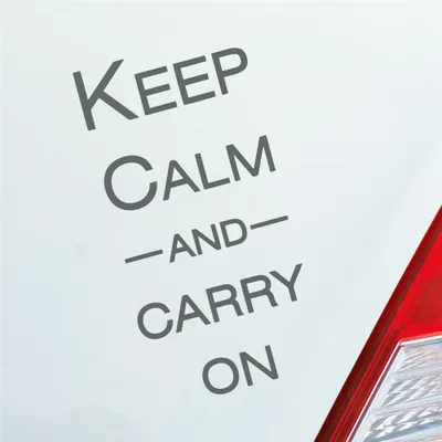 Produktbild von Auto Aufkleber Keep calm and carry on Tuning 15x7,5 cm Grau Sticker Heckscheibenaufkleber