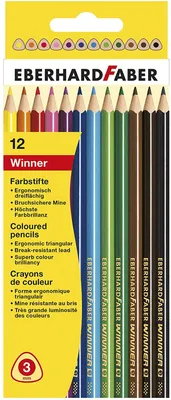 Produktbild von Eberhard Faber 511412 - Buntstifte Winner, dreiflächig, 12er Kartonetui