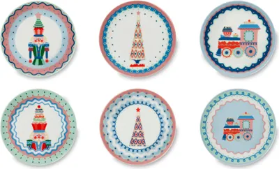Immagine prodotto di Excelsa Apéro/Dessert 6-er Set Xmas Sweet Pastels Porzellan 15x2x15 cm Bunt