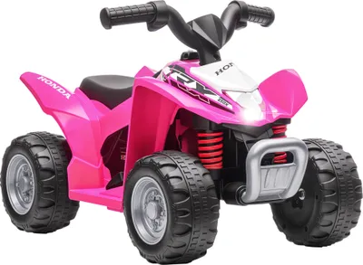 Image de AIYAPLAY Quad électrique enfant 6 V HONDA sous licence voiture électrique enfants vitesse de 2,8 km/h phares LED klaxon poignée et selle ergonomique, rose