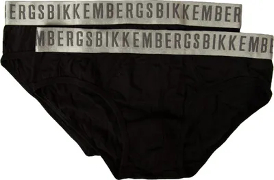 Zdjęcie produktu dla Męskie slipy z elastycznej bawełny BIKKEMBERGS 2-pack BKK1USP11BI, czarne, XL - EU XL - US L - FR 5, 95% bawełna, 5% Elasthan