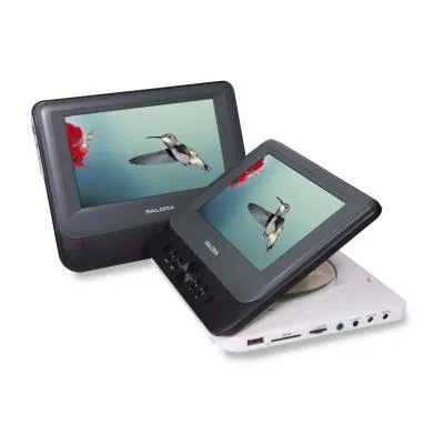 Produktbild von Salora DVP7048TWIN, Tragbar, Grau, Weiß, CD, CD-R, CD-RW, DVD, DVD+R, DVD+RW, DVD-R, DVD-RW, PAL BG, 17,8 cm (7"), LCD