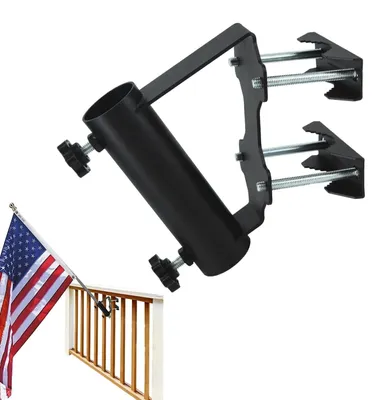 Imagen del producto de Omgoods: Soporte robusto para mástil de bandera, ideal para balcones y muros