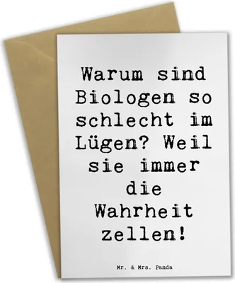 Produktbild von Mr. & Mrs. Panda babykarte Spruch Biologin Wahrheit - Weiß - Geschenk, weihnachtskarten, hochzeitskarten, Zellen, Botaniker, Wissenschaft, vatertagskarte, Entdecker