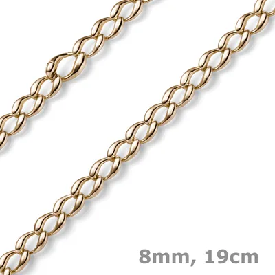 Produktbild von 8mm Armband Armschmuck Phantasiekette aus 585 Gold Rotgold glänzend 19cm