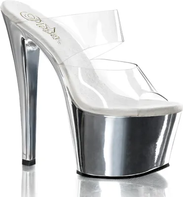 Produktbild von SKY-302 Damen Slipper von Pleaser, Transparent Silber , EU 36, US 6