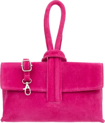 Produktbild von Damen Wildleder Clutch Vera Pelle Nodo Fuchsia