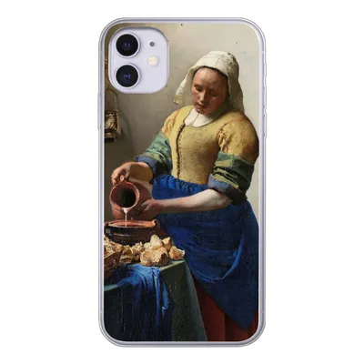 Produktbild von MuchoWow® Handyhülle Schutzhülle Hülle für iPhone 11 Das Milchmädchen - Gemälde von Johannes Vermeer Silikon Softcase Handy Hülle - Handytasche