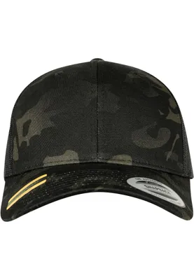 Produktbild von FLEXFIT 6606MC | Retro Trucker Multicam®, Snackback-Verschluss - Farbe: Black Multicam - Größe: One Size