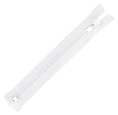 Produktbild von 2-Wege Reißverschluss Profil 5mm teilbar für Mäntel Jacken Größenwahl, Größe:65cm, Farbe:weiß