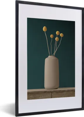 Produktbild von MuchoWow® Gerahmtes Poster Stillleben - Blumen - Gelb 40x60 cm - Poster mit Schwarzem Bilderrahmen Wandposter Rahmen Foto Bilder - Poster in Rahmen