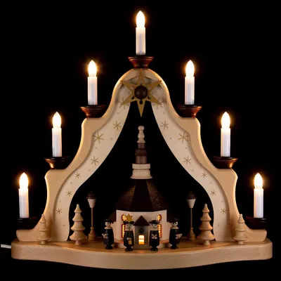 Produktbild von Lichterspitze Seiffner Kirche (41x40cm) von Zeidler Holzkunst