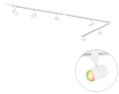 Produktbild von Smartes Schienensystem mit 6 Strahlern Weiß 1 Phasig 300cm Iconic Jeana